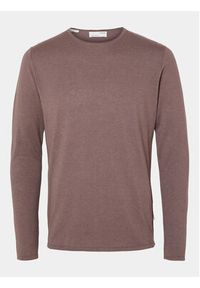 Selected Homme Sweter 16079774 Bordowy Regular Fit. Kolor: czerwony. Materiał: bawełna #7