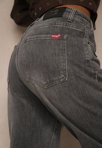 Renee - Szare Jeansy Mom Fit High Waist Ralineva. Stan: podwyższony. Kolor: szary. Styl: elegancki #3