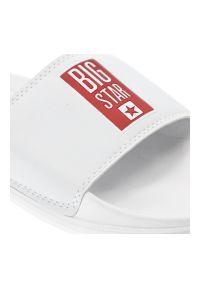 Big-Star - Białe Klapki Big Star Damskie Buty Wodoodporne. Okazja: na plażę, na co dzień. Kolor: biały. Materiał: materiał. Wzór: aplikacja. Styl: casual, wakacyjny #4