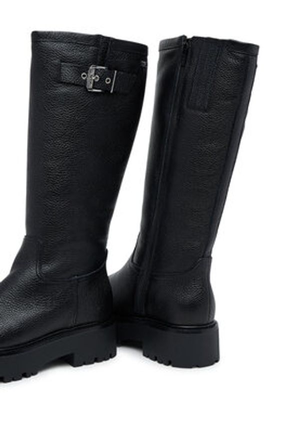 Karl Lagerfeld - KARL LAGERFELD Kozaki Burly Biker KL43490W Czarny. Kolor: czarny. Materiał: skóra