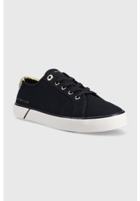 TOMMY HILFIGER - Tommy Hilfiger tenisówki LACE UP VULC SNEAKER damskie kolor granatowy FW0FW06957. Kolor: niebieski. Materiał: guma #4