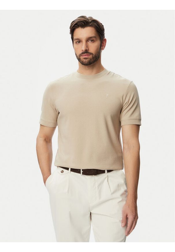 JOOP! T-Shirt Jj-Tangur 30103403 Beżowy Regular Fit. Kolor: beżowy. Materiał: bawełna