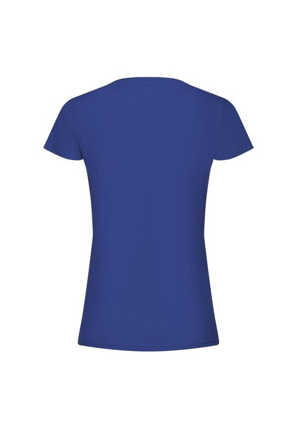 FRUIT OF THE LOOM - Oryginalna Bawełniana Koszulka Dla Kobiet. Kolor: niebieski. Materiał: bawełna. Sport: turystyka piesza