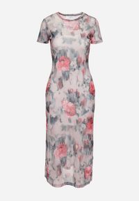 Born2be - Różowa Prześwitująca Sukienka z Krótkim Rękawem i Nadrukiem Baham. Okazja: na co dzień. Kolor: różowy. Materiał: wiskoza. Długość rękawa: krótki rękaw. Wzór: nadruk. Typ sukienki: proste. Styl: casual, elegancki #7