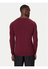 Karl Lagerfeld - KARL LAGERFELD Sweter 655000 554399 Bordowy Slim Fit. Typ kołnierza: dekolt w karo. Kolor: czerwony. Materiał: wełna #4
