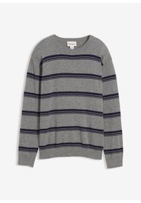 bonprix - Cienki sweter z czystej bawełny. Kolor: szary. Materiał: bawełna