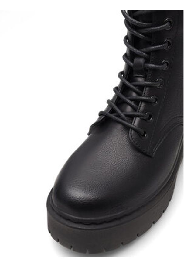 DeeZee Trzewiki H120101-01 Czarny. Kolor: czarny. Materiał: skóra