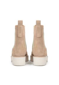 Kazar - Jasnobrązowe trzewiki damskie. Okazja: na co dzień. Wysokość cholewki: za kostkę. Zapięcie: bez zapięcia. Kolor: beżowy. Materiał: zamsz. Szerokość cholewki: normalna. Styl: casual #5