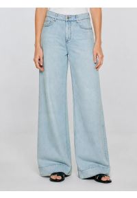 Big-Star - Spodnie damskie jeansowe wide niebieskie Colette 163. Okazja: na co dzień. Stan: podwyższony. Kolor: niebieski. Styl: elegancki, casual, klasyczny #1