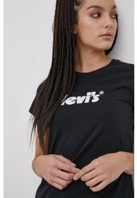 Levi's® - Levi's T-shirt bawełniany kolor czarny 17369.1756-Blacks. Okazja: na spotkanie biznesowe, na co dzień. Kolor: czarny. Materiał: bawełna. Wzór: nadruk. Styl: biznesowy, casual #2