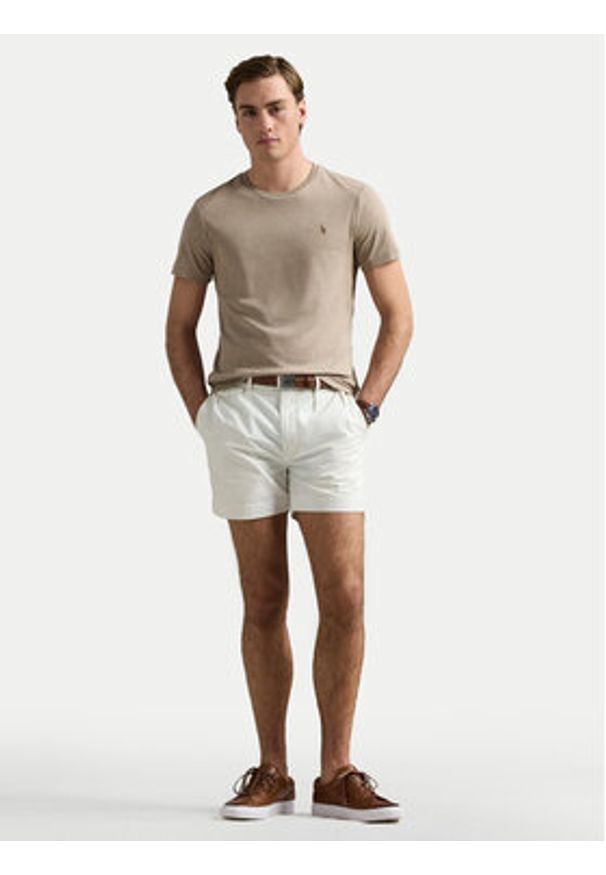 Polo Ralph Lauren T-Shirt 710740727089 Beżowy Custom Slim Fit. Typ kołnierza: polo. Kolor: beżowy. Materiał: bawełna