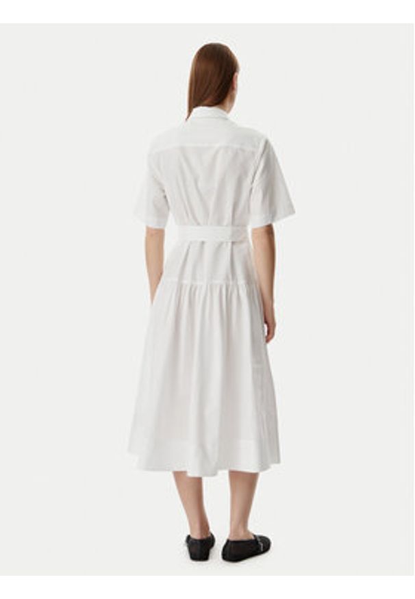 Karl Lagerfeld - KARL LAGERFELD Sukienka koszulowa B2W13017 Biały Regular Fit. Typ kołnierza: dekolt w karo. Kolor: biały. Materiał: bawełna. Typ sukienki: koszulowe