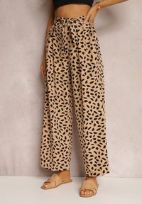 Renee - Ciemnobeżowe Spodnie Ianthestra. Stan: podwyższony. Kolor: beżowy. Materiał: materiał, tkanina. Styl: elegancki #4