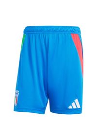 Adidas - Szorty Italy 24 Away. Kolor: niebieski. Materiał: materiał. Sport: piłka nożna