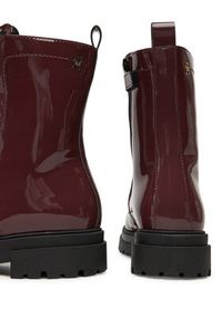 TOMMY HILFIGER - Tommy Hilfiger Trapery Lace-Up Bootie T4A5-34025-0775 D Bordowy. Kolor: czerwony. Materiał: skóra #5