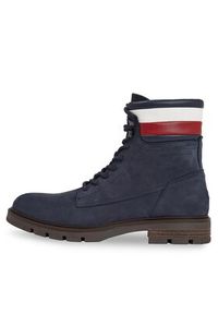 TOMMY HILFIGER - Tommy Hilfiger Trapery Corporate Hilfiger Nubuck Boot FM0FM04801 Niebieski. Kolor: niebieski. Materiał: skóra #3