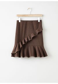 Spódnica mini w żakardowy wzór bonprix brązowy. Kolor: brązowy. Materiał: żakard #5