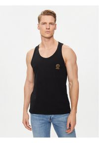 VERSACE - Versace Tank top Medusa AUU01012 Czarny Regular Fit. Kolor: czarny. Materiał: bawełna
