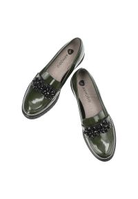 Zielone Półbuty Armodo Skórzane Eleganckie Buty. Kolor: zielony. Materiał: skóra. Szerokość cholewki: normalna. Styl: elegancki #6