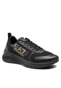Sneakersy EA7 Emporio Armani X8X125 XK303 M701 Triple Black/Gold. Kolor: czarny. Materiał: materiał