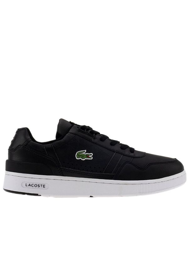 Buty Lacoste T-Clip 222 9 SMA 744SMA0094-312 - czarne. Okazja: na co dzień. Zapięcie: sznurówki. Kolor: czarny. Materiał: skóra, syntetyk, guma. Wzór: aplikacja