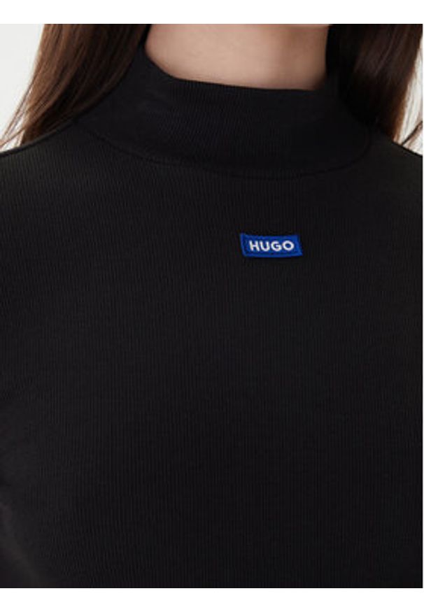 Hugo Golf 50525318 Czarny Regular Fit. Typ kołnierza: golf. Kolor: czarny. Materiał: bawełna