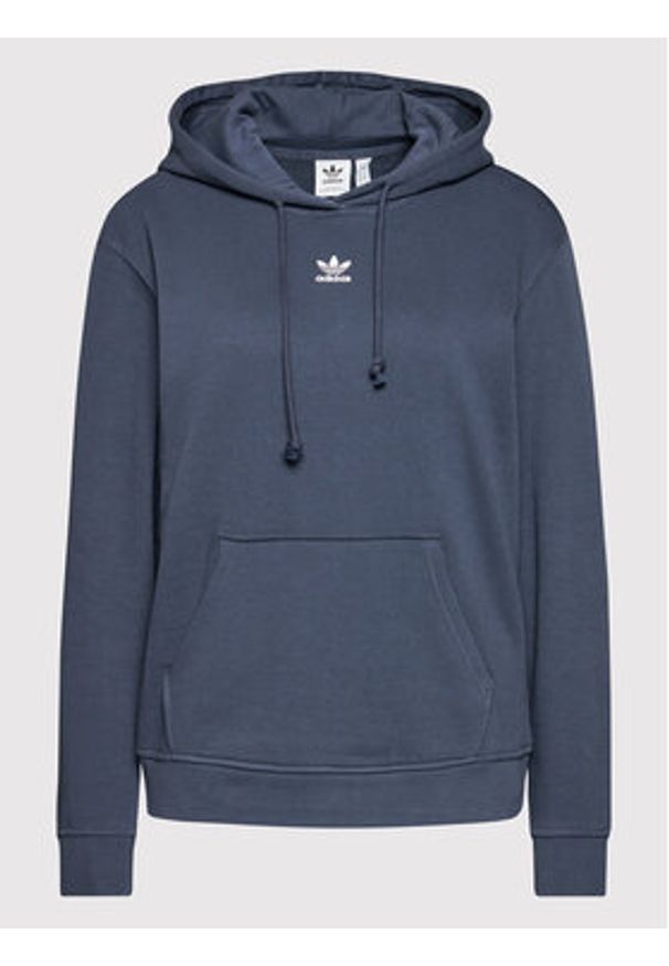 Adidas - adidas Bluza Hoodie HF7509 Granatowy Regular Fit. Kolor: niebieski. Materiał: bawełna