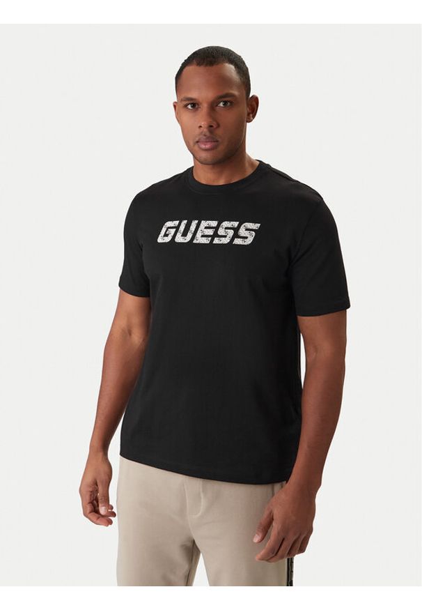 Guess T-Shirt Z6RI15 I3Z14 Czarny Regular Fit. Kolor: czarny. Materiał: bawełna