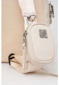 Steve Madden plecak Bamiri damski kolor beżowy mały gładki SM13001156. Kolor: beżowy. Materiał: poliester. Wzór: gładki #3