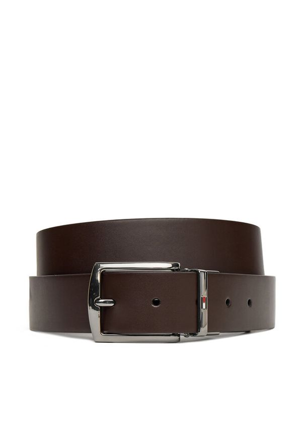 TOMMY HILFIGER - Pasek Męski Tommy Hilfiger. Kolor: brązowy