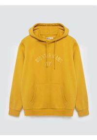 Big-Star - Bluza męska z nadrukiem z kapturem żółta Aslan 203. Okazja: na co dzień. Typ kołnierza: kaptur. Kolor: złoty. Materiał: dzianina, denim. Wzór: nadruk. Styl: casual, klasyczny #4