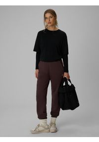 4f - 4F T-shirt loose z modalem damski - czarny M. Okazja: na co dzień. Kolor: czarny. Styl: casual #2