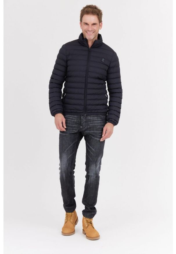 Invicta - INVICTA Granatowa kurtka puchowa męska, Rozmiar L. Kolor: niebieski. Materiał: puch