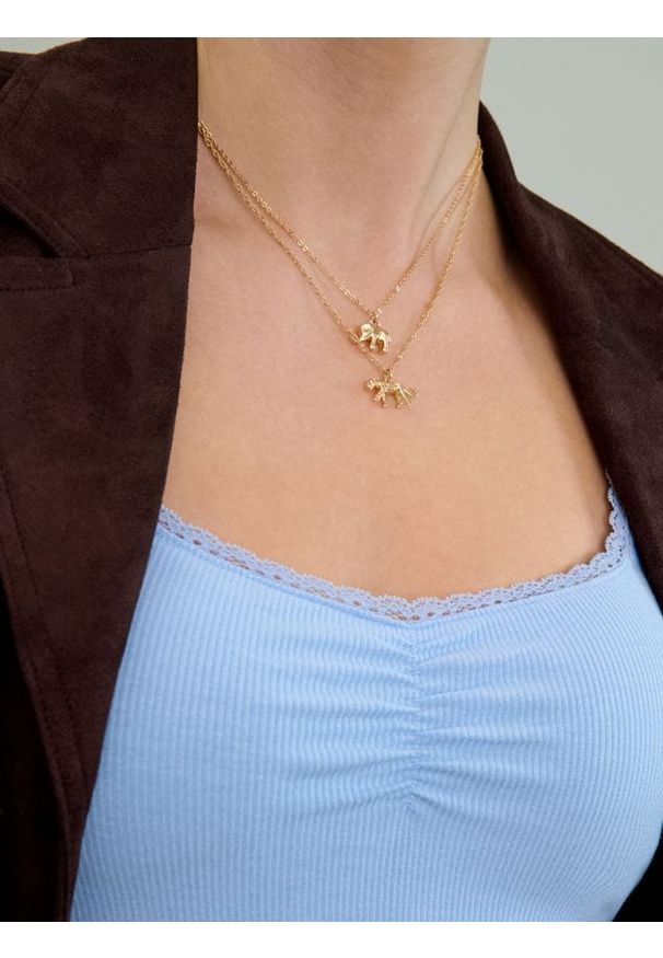 Sinsay - Naszyjnik z zawieszką - złoty. Materiał: złote. Kolor: złoty