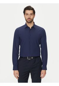 Michael Kors Koszula MK0DS01531 Granatowy Slim Fit. Kolor: niebieski. Materiał: bawełna