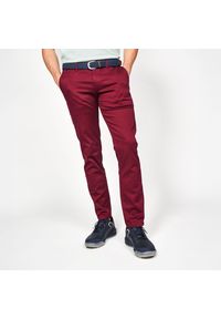 INESIS - Spodnie do golfa chino męskie Inesis MW500 bawełniane. Kolor: fioletowy. Materiał: poliester, materiał, bawełna, elastan. Sport: golf
