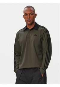 Adidas - adidas Bluza 3-Stripes Rugby Longsleeve Polo KE4113 Khaki Regular Fit. Typ kołnierza: polo. Kolor: brązowy. Materiał: bawełna. Długość rękawa: długi rękaw #1