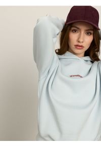 Sinsay - Bluza oversize z bawełną i nadrukiem - błękitny. Kolor: niebieski. Materiał: bawełna. Wzór: nadruk #1