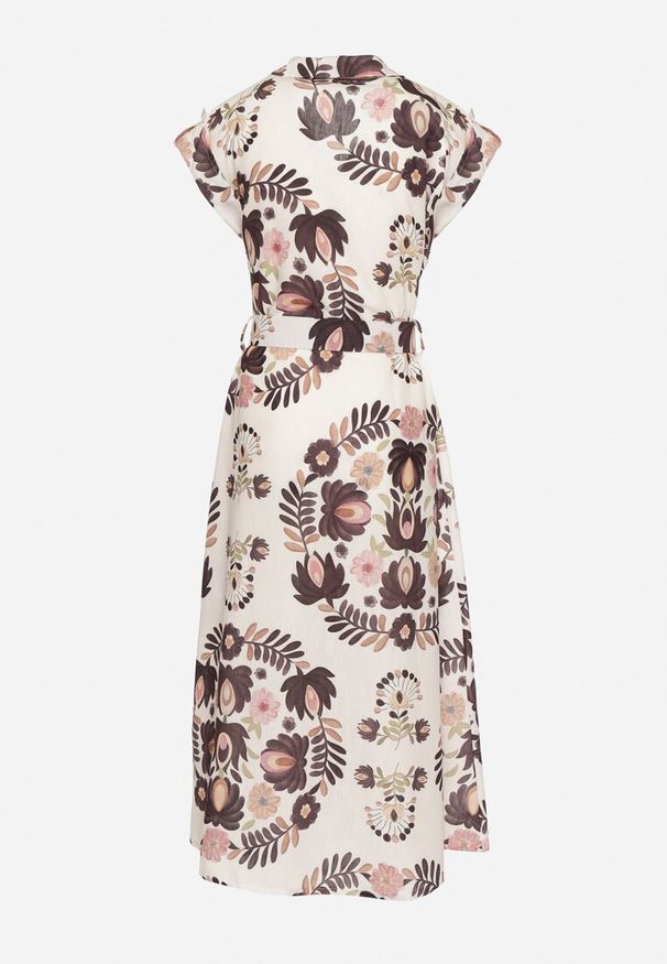 Born2be - Czarna Sukienka z Wiskozą o Koszulowym Kroju z Paskiem z Klamrą Nitasiela. Okazja: na co dzień. Typ kołnierza: dekolt w kształcie V. Kolor: czarny. Materiał: wiskoza. Długość rękawa: krótki rękaw. Typ sukienki: koszulowe. Styl: casual, klasyczny