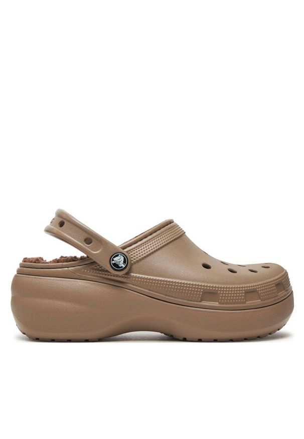 Crocs Klapki Classic Platform Lined Clog W 207938 Brązowy. Kolor: brązowy. Obcas: na platformie