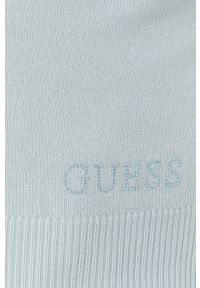 Guess sweter damski kolor niebieski lekki. Okazja: na co dzień. Kolor: niebieski. Materiał: materiał, dzianina, wiskoza. Długość rękawa: długi rękaw. Długość: długie. Styl: casual #4
