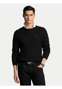 Polo Ralph Lauren Sweter Roving 710775885012 Czarny Regular Fit. Typ kołnierza: polo. Kolor: czarny. Materiał: bawełna