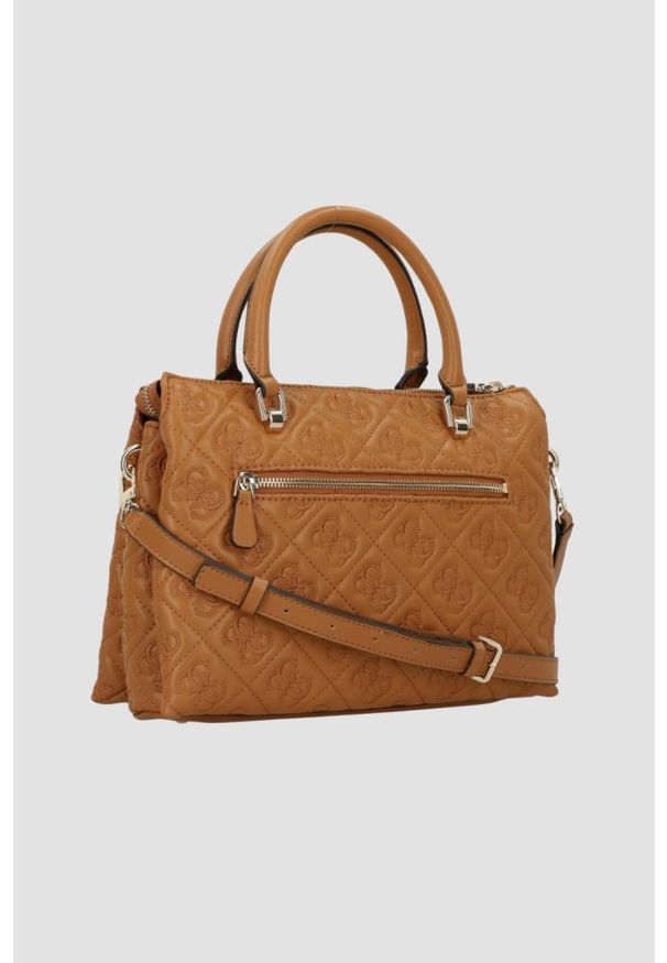 Guess - GUESS Brązowa damska torebka Adelasia. Kolor: brązowy. Materiał: skórzane