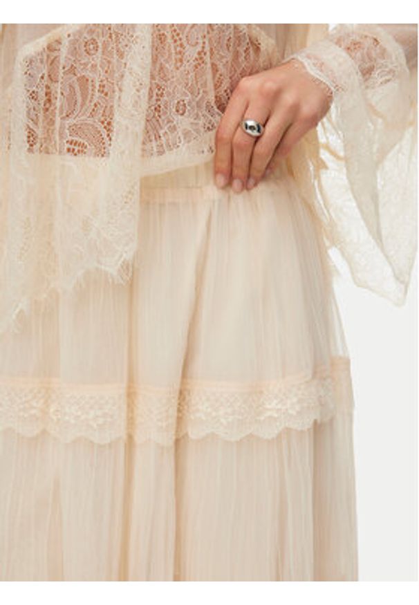 Vero Moda Spódnica midi Kinsley 10346617 Écru Regular Fit. Materiał: syntetyk