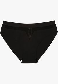 Renee - Czarne Majtki Bezszwowe Ozdobione Geometrycznym Wzorem Navlinne. Kolor: czarny. Materiał: jeans. Wzór: geometria, aplikacja