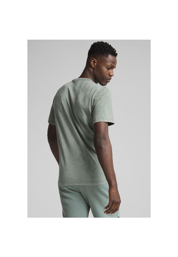 Puma - Męska koszulka z efektem sprania PUMA Class PUMA Green Moon. Kolor: zielony. Materiał: guma. Wzór: nadruk