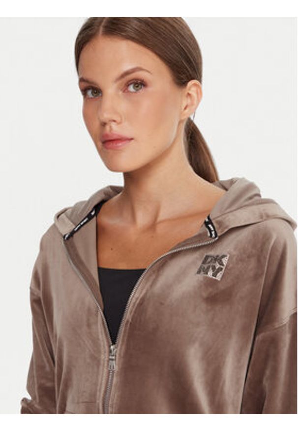 DKNY Sport Bluza DP5J9642 Beżowy Regular Fit. Kolor: beżowy. Materiał: syntetyk. Styl: sportowy