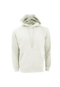 SG - Męska Gładka Bluza Sportowa Przez Głowę Kaptur. Kolor: biały. Wzór: gładki