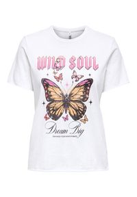 only - ONLY T-Shirt Lucy 15366031 Biały Loose Fit. Kolor: biały. Materiał: bawełna #3