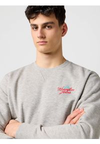 Wrangler - MĘSKA BLUZA WRANGLER SMALL GRAPHIC CREW MID GREY MEL 112371516 #5